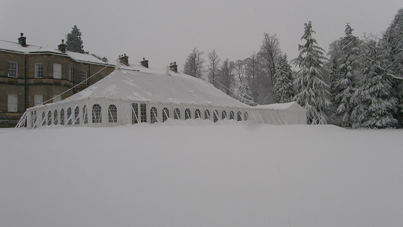 Marquee in the snow