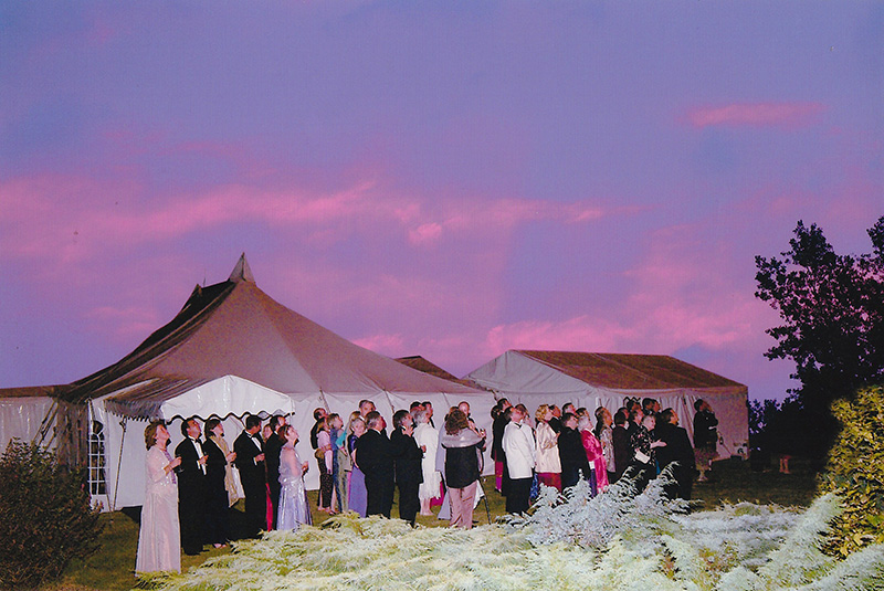 Party outside a marquee